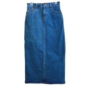 Vintage Jean Skirt Straight Denim Skirt Midi Modest by Chadwicks Y2K
